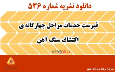 نشریه ۵۳۶ فهرست خدمات مراحل چهارگانه‌ی اکتشاف سنگ آهن