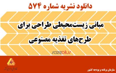 نشریه ۵۷۴ مبانی زیست محیطی طراحی برای طرحهای تغذیه مصنوعی