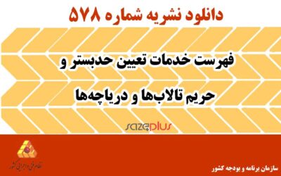 نشریه ۵۷۸ فهرست خدمات تعیین حدبستر و حریم تالابها و دریاچهها