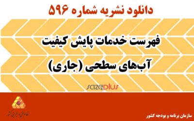 نشریه ۵۹۶ فهرست خدمات پایش کیفیت آبهای سطحی (جاری)
