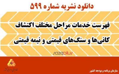 نشریه ۵۹۹ فهرست خدمات مراحل مختلف اکتشاف کانیها و سنگهای قیمتی و نیمه قیمتی