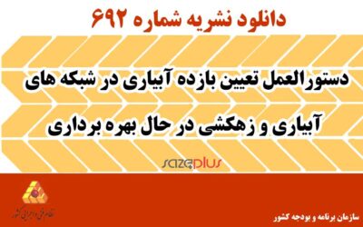 نشریه ۶۹۲ دستورالعمل تعیین بازده آبیاری در شبکه‌های آبیاری و زهکشی در حال بهره برداری
