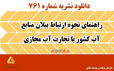 نشریه ۷۶۱ راهنمای نحوه ارتباط بیلان منابع آب کشور با تجارت آب مجازی