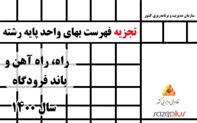 تجزیه فهرست بهای واحد پایه رشته راه، راه آهن و باند فرودگاه سال ۱۴۰۰