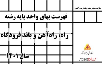 فهرست بها واحد پایه رشته راه، راهآهن و باند فرودگاه سال ۱۴۰۱