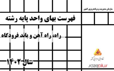 فهرست بهای واحد پایه رشته راه، راه آهن و باند فرودگاه سال 1402