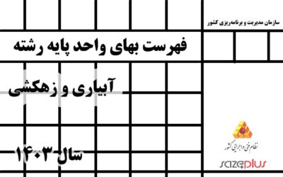 فهرستبهای واحد پایه رشته آبیاری و زهکشی سال 1403