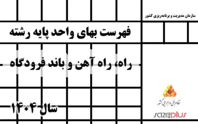 فهرست بهاي واحد پايه رشته راه، راه آهن و باند فرودگاه سال 1404