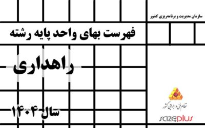 فهرست بهاي واحد پايه رشته راهداري سال 1404