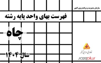 فهرست بهاي واحد پايه رشته چاه سال 1404