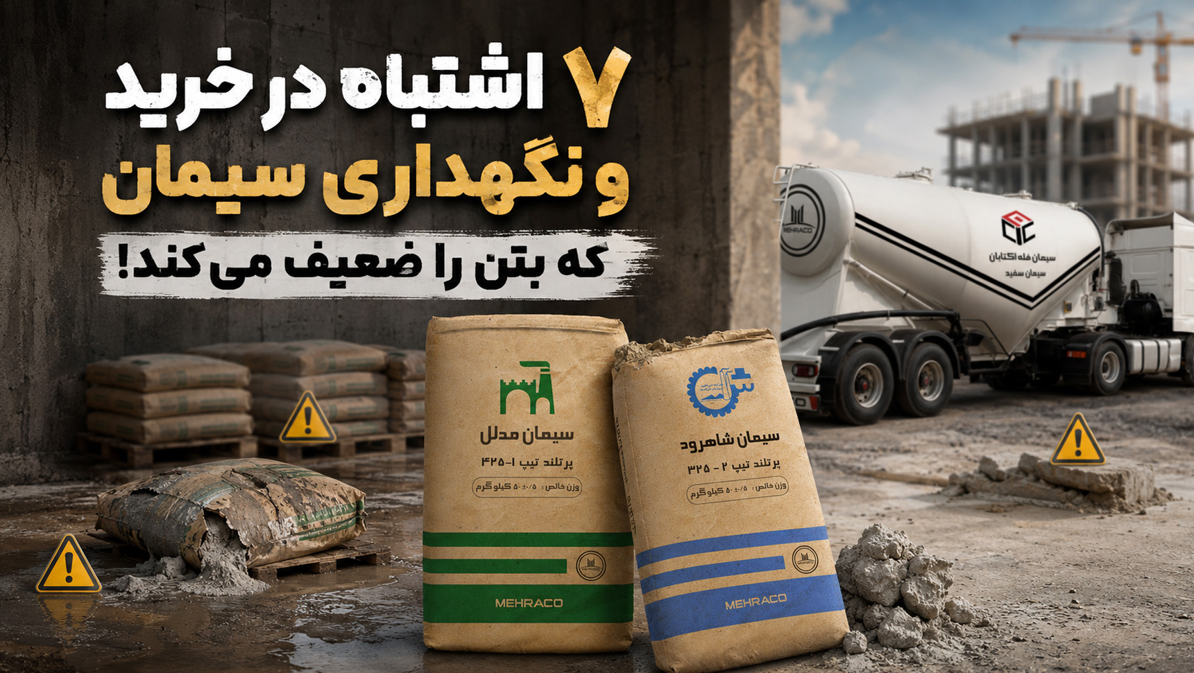 7 اشتباه در خرید و نگهداری سیمان که بتن را ضعیف میکند! 1 1